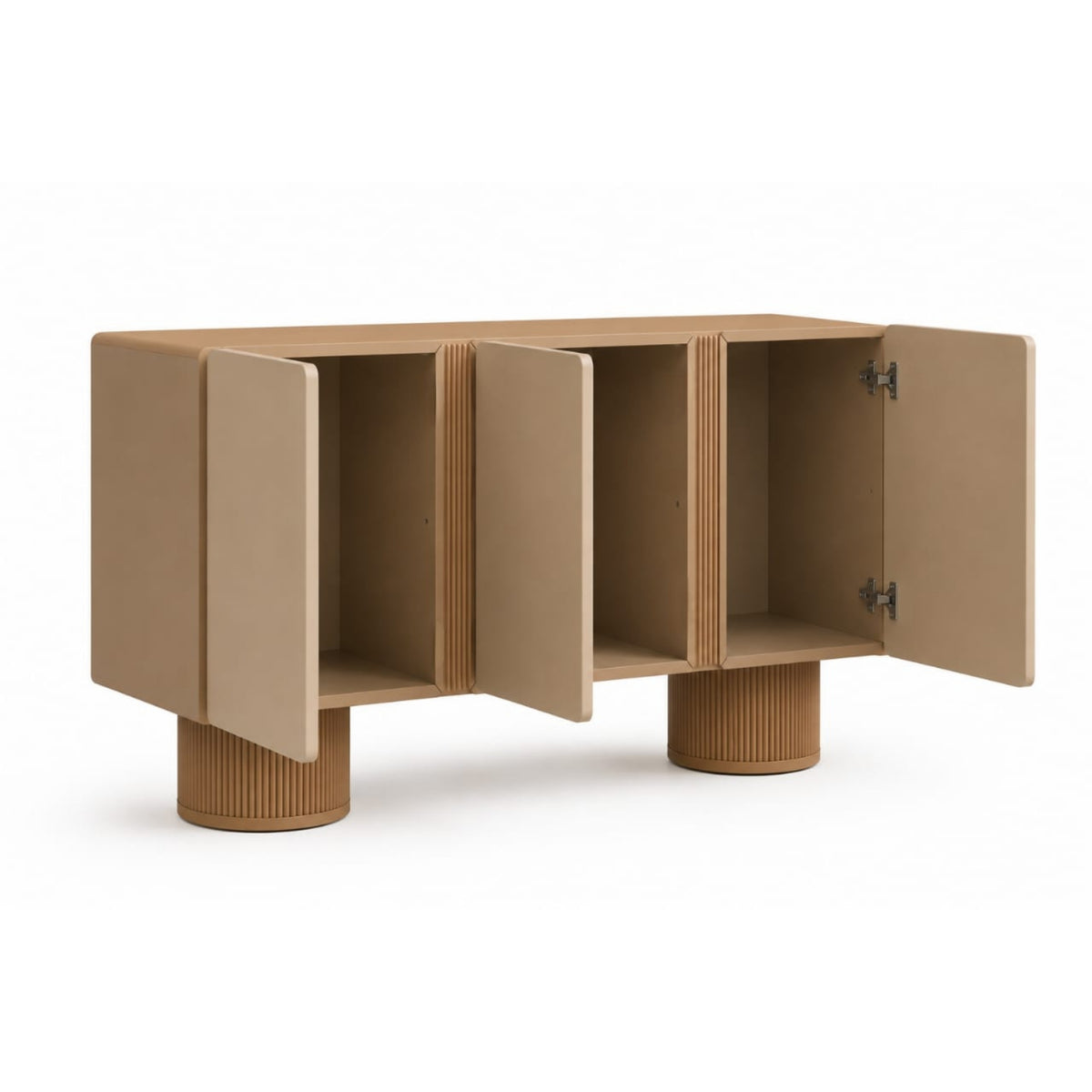 تفاصيل قاعدة بوفيه مضلّع بيج وخشبي – لونت