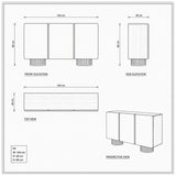 مقاسات بوفيه القاعدتين 160×40×80 سم – لونت