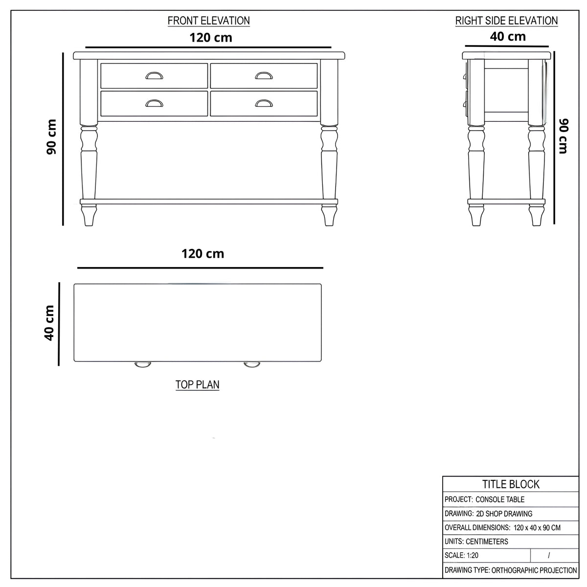 مقاسات الكونسول الرصاصي 120×40×90 سم – لونت