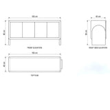 مقاسات البوفيه الأوف وايت 180×40×80 سم – لونت