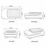 رسم مقاسات طاولة القهوة بطبقتين وتصميم عضوي – لونت