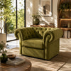 كرسي مخمل زيتوني بظهر كابتونيه – لونت