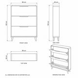 مقاسات الجزامة بالأدراج القلّابة 80×20×120 سم – لونت