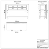مقاسات الكونسول الرصاصي 120×40×90 سم – لونت