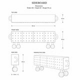 مقاسات البوفيه المرصّع 180×40×90 سم – لونت