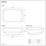 مقاسات طاولة القهوة الكتلية 100×60×40 سم – لونت